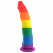 Pride Dildo Original Rainbow Silikon Dildo - Blandade färger