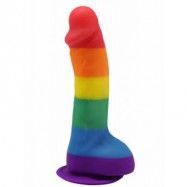 PrideDildo: Silicone Rainbow Dildo with Balls