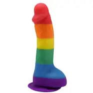 PrideDildo: Silicone Rainbow Dildo with Balls