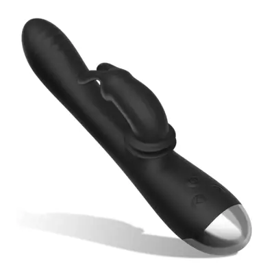 Dj Adam Uppladdningsbar Rabbit Vibrator Stimulator i Silikon - Svart/Guld