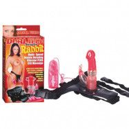 Dual Tech Strap-On Rabbit Multispeed Double rotating Vibrato