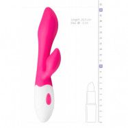 GALAXY SILICONE G-SPOT RABBIT VIBRATOR - ROSA VIT  - USB LADDNING