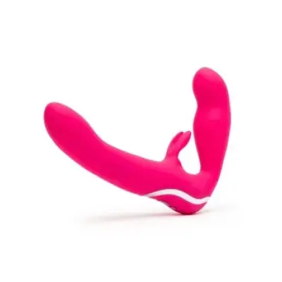 Happy Rabbit Vibrating Strapless Strap On PINK