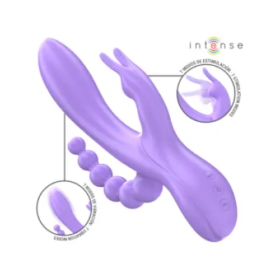 Intense Miko Triple Vibrator Rabbit & Stimulator & Anal 7 Vibrations Purple