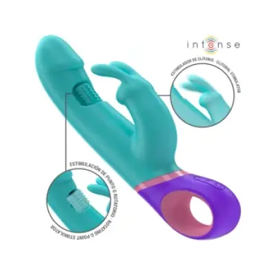 Intense Monica Rabbit Vibrator With Rotating G-Spot Stimulator Blue