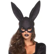 Leg Avenue Black Glitter Rabbit Mask