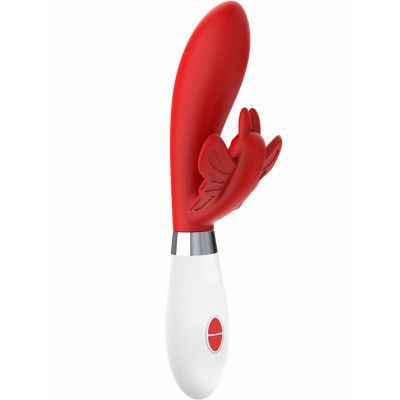Luminous: Alexios, Ultra Soft Silicone Rabbit Vibrator, röd