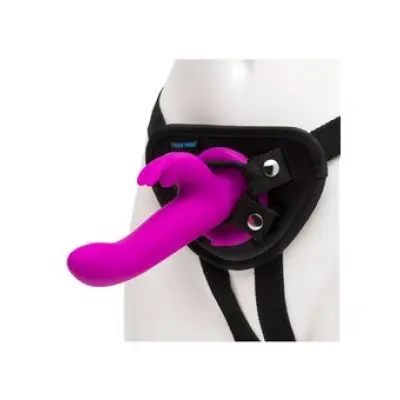 Happy Rabbit Vibrating Strap On Harness Set Purple