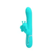 Pretty Love Multifunction Rabbit Vibrator 4 In 1 Butterfly Aqua Green