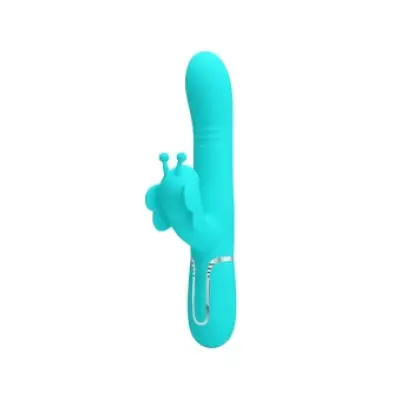 Pretty Love Multifunction Rabbit Vibrator 4 In 1 Butterfly Aqua Green