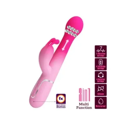 Pretty Love Dejon 3 In 1 Multifunction Rabbit Vibrator Pink