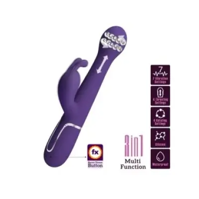 Pretty Love Dejon Rabbit Vibrator 3 In 1 Multifunction Purple