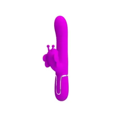 Pretty Love Multifunction Rabbit Vibrator 4 In 1 Butterfly Fuchsia