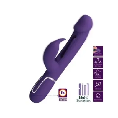 Pretty Love Kampas Rabbit 3 In 1 Multifunction Vibrator With Tongue Violet