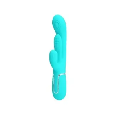 Pretty Love Shania Triple Rabbit Multifunction Vibrator 3 In 1 Blue