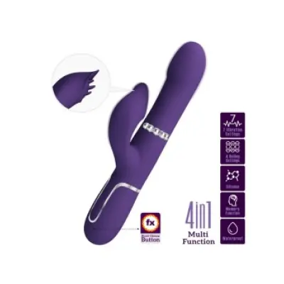 Pretty Love Zalin Rabbit Vibrator Pearls 4 In 1 Purple