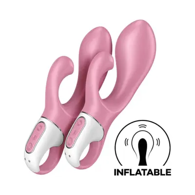 Satisfyer - Air Pump Bunny 2 Rabbitvibrator med uppblåsbar kropp & diameter - Rosa