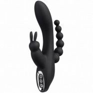 Sinful Triple Fun Uppladdningsbar Rabbitvibrator - Black