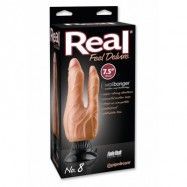 REAL FEEL DELUXE 8 FLESH - Dubbel dildo glädje Vagina & anus