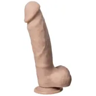 Real Skin Dual Density Dildo med pung 23 cm