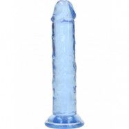 RealRock: Crystal Clear Straight Realistic Dildo, 14.5 cm, blå