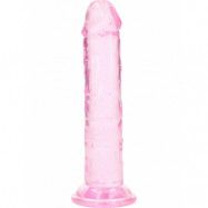 RealRock: Crystal Clear Straight Realistic Dildo, 14.5 cm, rosa