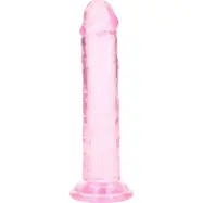 RealRock: Crystal Clear Straight Realistic Dildo, 14.5 cm, rosa