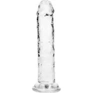 RealRock: Crystal Clear Straight Realistic Dildo, 14.5 cm, transparent
