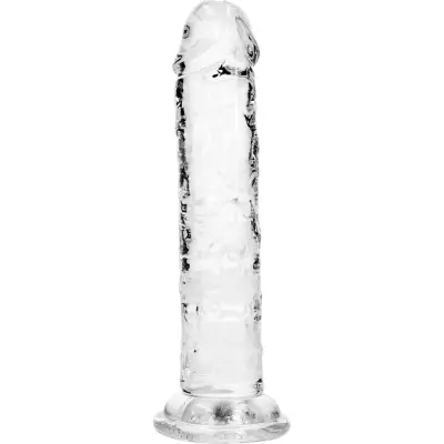 RealRock: Crystal Clear Straight Realistic Dildo, 14.5 cm, transparent