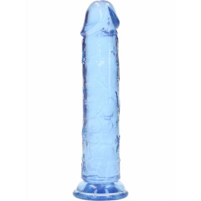 RealRock: Crystal Clear Straight Realistic Dildo, 18 cm, blå