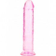 RealRock: Crystal Clear Straight Realistic Dildo, 18 cm, rosa