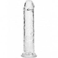 RealRock: Crystal Clear Straight Realistic Dildo, 18 cm, transparent