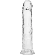 RealRock: Crystal Clear Straight Realistic Dildo, 18 cm, transparent