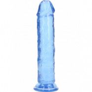 RealRock: Crystal Clear Straight Realistic Dildo, 20 cm, blå