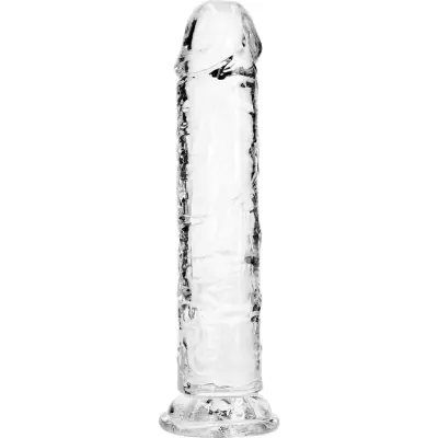 RealRock: Crystal Clear Straight Realistic Dildo, 20 cm, transparent