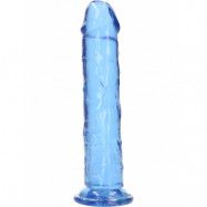 RealRock: Crystal Clear Straight Realistic Dildo, 23 cm, blå