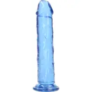 RealRock: Crystal Clear Straight Realistic Dildo, 23 cm, blå