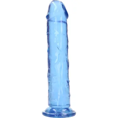 RealRock: Crystal Clear Straight Realistic Dildo, 23 cm, blå