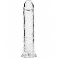 RealRock: Crystal Clear Straight Realistic Dildo, 23 cm, transparent