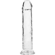 RealRock: Crystal Clear Straight Realistic Dildo, 23 cm, transparent