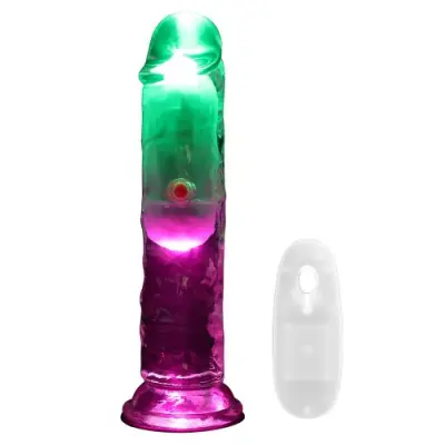 Realrock LED Vibrating Straight Cock 15 cm