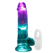 Realrock LED Vibrating Straight Cock with Balls 15 cm
