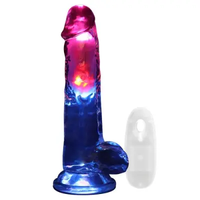 Realrock LED Vibrating Straight Cock with Balls 20 cm