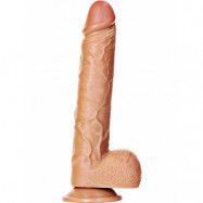 RealRock: Straight Realistic Dildo with Balls, 30.5 cm, ljusbrun