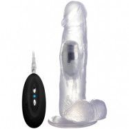 RealRock: Vibrating Realistic Cock, 20 cm, transparent