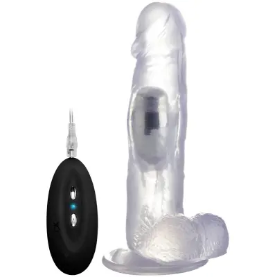 RealRock: Vibrating Realistic Cock, 20 cm, transparent