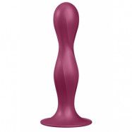 Satisfyer Double Ball-R Weighted Dildo, Dark Red