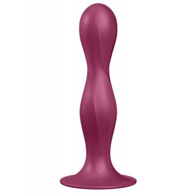 Satisfyer Double Ball-R Weighted Dildo, Dark Red