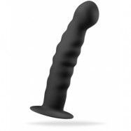 Silicone Suction Cup Ribbed Anal Dong