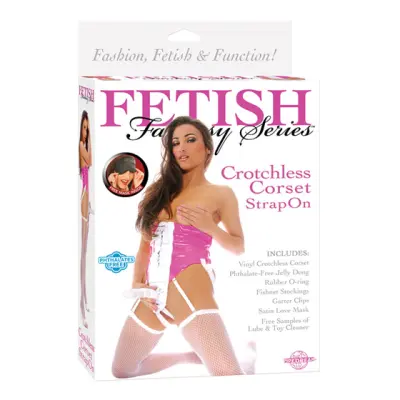 Crotchless Corset Strap On Röd/Svart